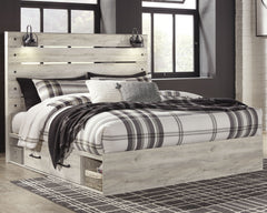 What a delightful take on rustic industrial style. Whether modern loft or modern farmhouse, this king panel storage bed makes itself at home. The wispy whitewash palette enhances without covering the grain for that weathered look you crave. Love to read i