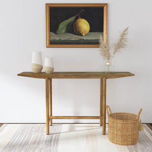 crafted from solid mango wood. Its minimalist design