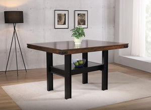  inviting dining space around this modern industrial counter height dining table. It-'s a fresh
