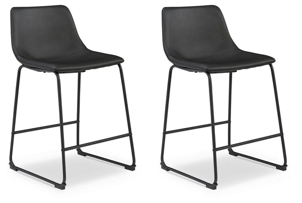 Centiar - Black - Upholstered Barstool (Set of 2)