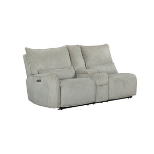 The Remsen 3-Piece Power Reclining Sectional in Latte Brown offers a perfect blend of luxurious comfort and modern convenience. Its soft, textured brown upholstery, accented with touches of gray and beige, is crafted from 100% easy-care polyester, providi