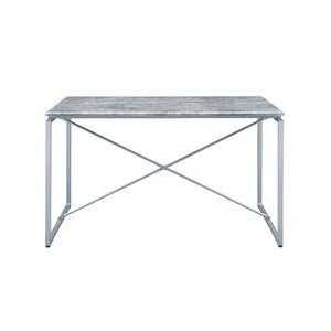  this industrial style table is both functional and stylish. Matching side chairs have comfortable PU padded seat