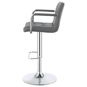 Palomar - Adjustable Height Bar Stool - Gray And Chrome