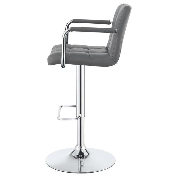 Palomar - Adjustable Height Bar Stool - Gray And Chrome