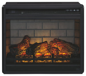 Enjoy the cozy feel of a cracklinâ€™ fireplace without the hassle, maintenance or cleanup. Available as an addition on select TV stands and entertainment centers, this fireplace insert with faux firebrick surround operates with or without infrared heat an