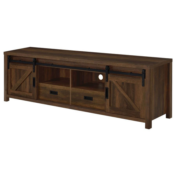Madra - 2-Door Engineered Wood TV Stand - Dark Pine