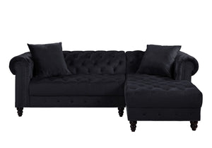 Adnelis - Sectional Sofa - Black Velvet