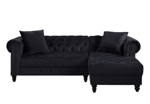 Adnelis - Sectional Sofa - Black Velvet