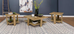 Dawn - 3 Piece Round Coffee And End Table Set - Mango Brown