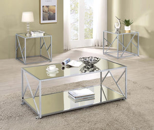  including its contemporary base. Coming with two end tables and one coffee table