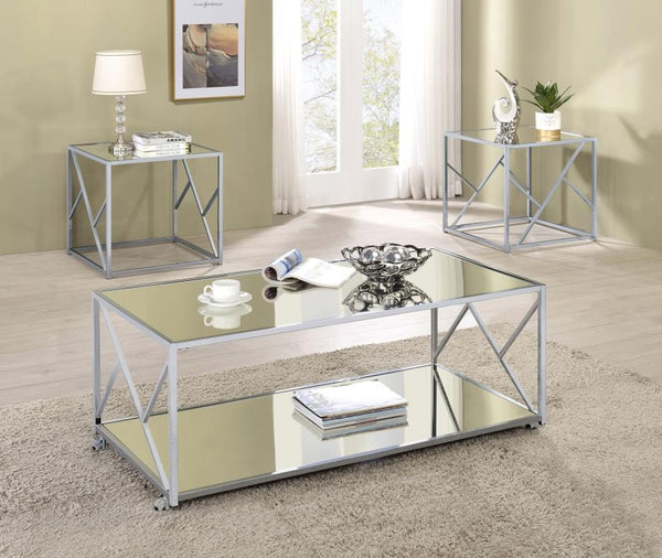  including its contemporary base. Coming with two end tables and one coffee table
