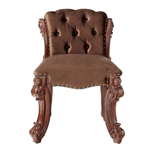  this stool features elaborate wood carving details