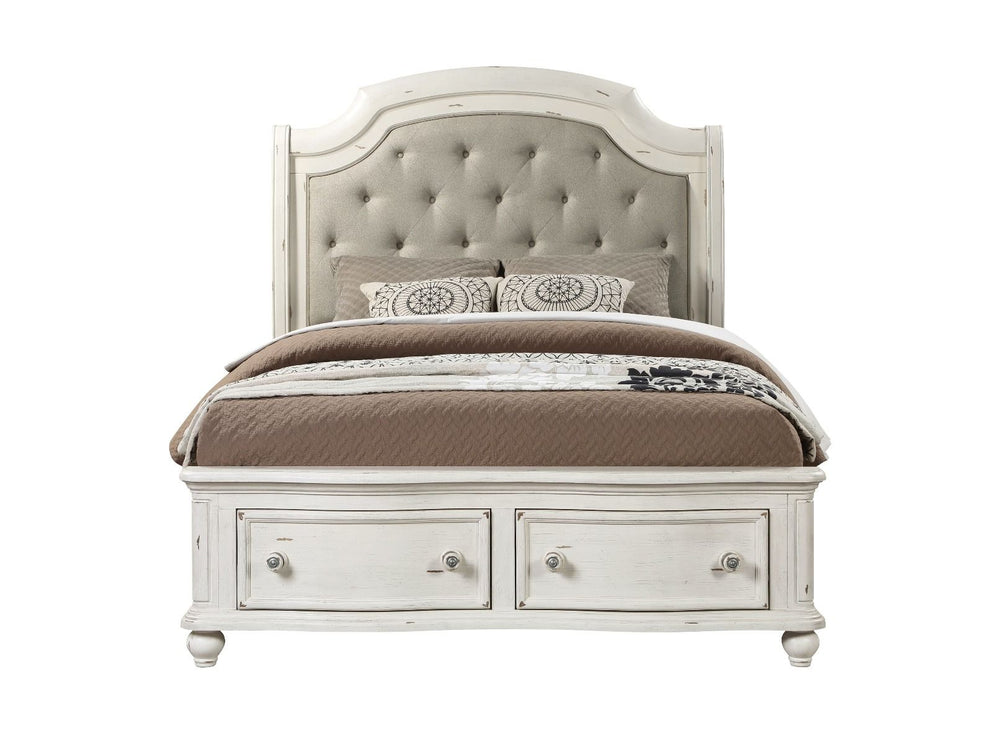 Jaqueline - Queen Bed With Storage - White