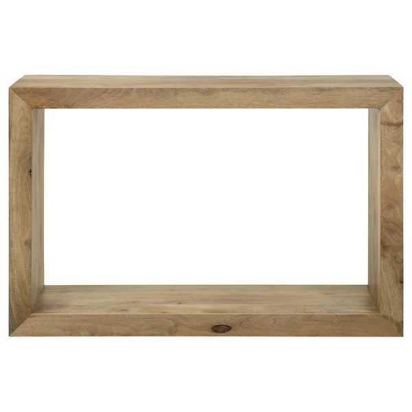  crafted from solid mango wood. The natural finish emphasizes the unique wood grain patterns