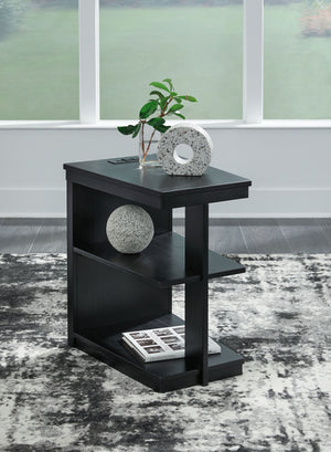  this chairside end table is the perfect choice. Its black finish