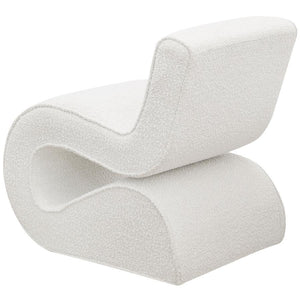 Ronea - Boucle Upholstered Armless Curved Chair - Cream