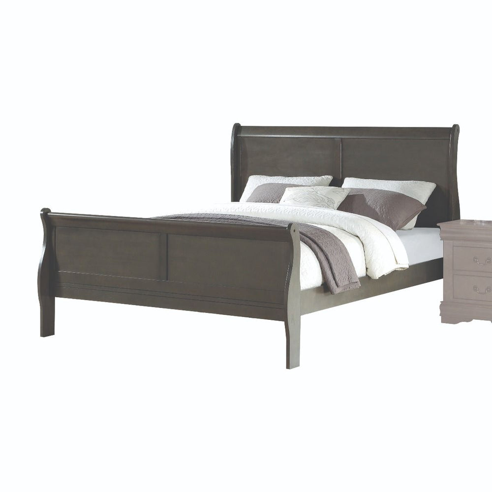 Bring casual elegance into your home with the Louis Phillipe bed. An eye-catching sleigh bed lies at the heart of this classic bedroom set. Finished in a classic finish, this simple moldings bed adds subtle style and appealing detail to each piece.<br/><b