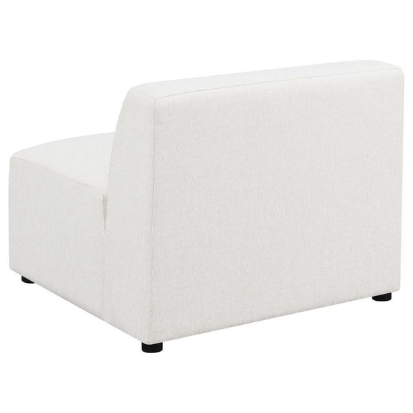 Freddie - Upholstered Tight Back Armless Chair - Pearl
