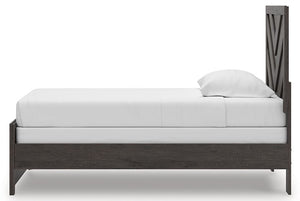 Prendonea - Charcoal - Twin Panel Bed