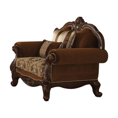 KD Back, w/2 Pillows â€¢ Carved Crown, Scrolled-Grooved Trim with 2-Tone Welt Trim: Rubber, Poplar Wood (Backrest, Front Armrest & Base) â€¢ Backrest Style: Arched â€¢ Tight Back & Loose Seat Cushion (1+1) â€¢ Seat Construction: Frame: Hardwood, Pocket Co