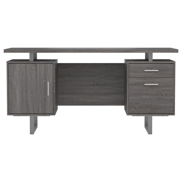 Lawtey - 2-Drawer Office Computer Desk - Weathered Gray