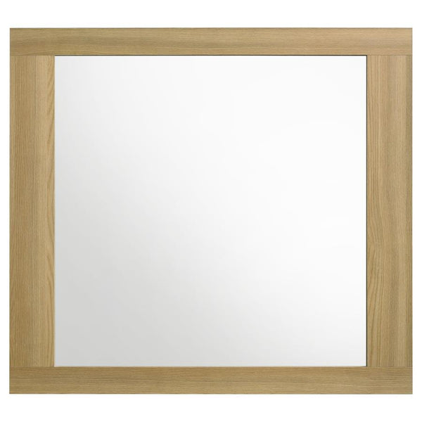  this mirror features a sleek frame crafted from durable