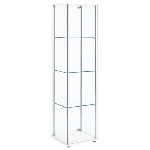 Bellatrix - 4-Shelf Clear Glass Curio Cabinet - White