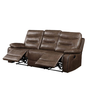 Aashi - Sofa - Brown Leather-Gel Match