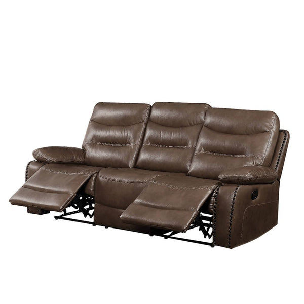 Aashi - Sofa - Brown Leather-Gel Match