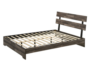  yet minimalist aesthetic with its clean lines and neutral color palette. The set includes a low-profile bed frame