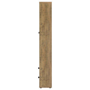 Hawthorne - 4-Shelf Glass Door Tall Cabinet With Drawers - Mango
