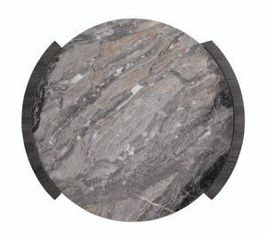 Gladstone - Round Faux Marble Top End Table - Distressed Gray