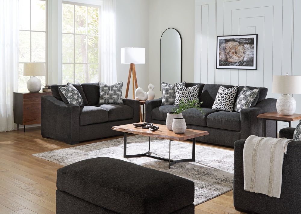 Your downtime should be super-cozyâ€”and super-chic. This seating package encourages stylish indulgence as you lounge. Plush, chunky upholstery adds a relaxed yet eclectic twist to the transitional look. With this exquisitely comfortable and fashion-forwa