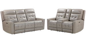 Bring upscale elegance to your living area with the Canterbury Power Zero Gravity Reclining Sofa Group. This gorgeous matching set includes a Power Recliner, a Power Console Loveseat, and a Power Sofa. Covered in gorgeous, supple leather with a custom mat