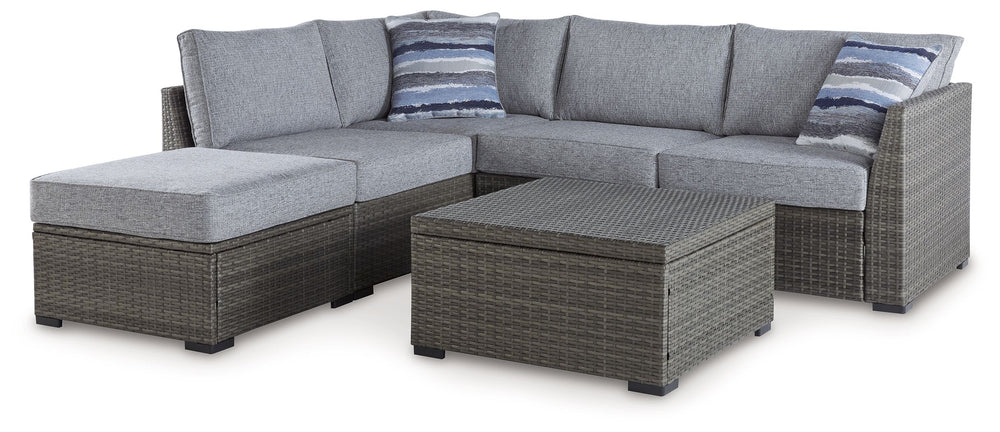 Effortlessly revamp your outdoor space into a sweet retreat with this seating set. High style crafted for low-maintenance living, the decidedly clean and contemporary ensemble entices in an easy-breezy gray for an upscale aesthetic thatâ€™s downright dura