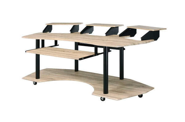 With no detail left unnoticed, this Eleazar Music Recording Studio Desk provides excellent functionality and versatile organizing options. With an extensive desk top design, plenty of workable surface area is left. The multi-funtion hutch is perfect for d