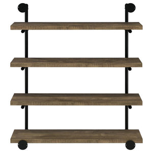 Elmcrest - 39## 4-Shelf Wall Bookshelf - Rustic Oak