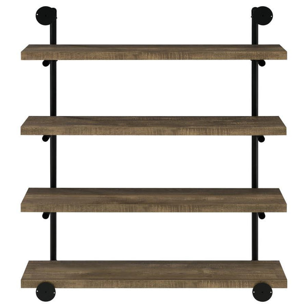 Elmcrest - 39## 4-Shelf Wall Bookshelf - Rustic Oak
