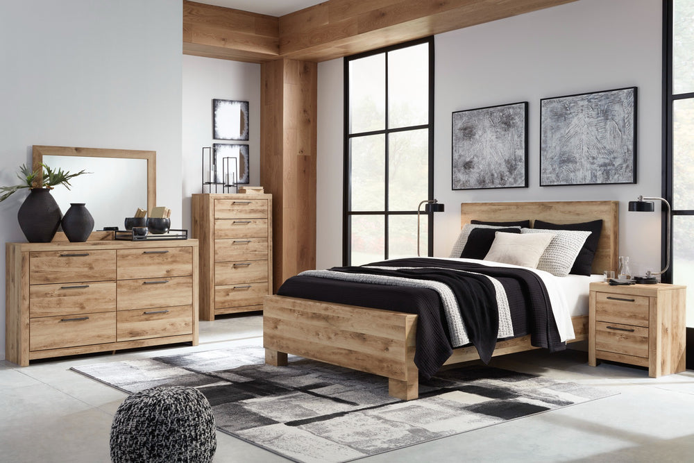 Hyanna 4pc Queen Panel Bedroom Set (Bed, Dresser, Mirror & Nightstand)
