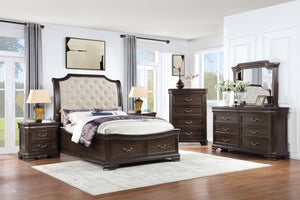 Indulge in the refined luxury of the Lyndhurst 6-Piece Set, a sanctuary of enduring elegance in rich Walnut Brown. Complete with an elegant sleigh bed, 6-drawer dresser, 5-drawer chest, and 2 nightstands, this ensemble elevates your bedroom to new heights