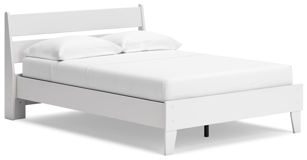 Bringing big style to small living areas, this full panel platform bed is a smart, space-saving choice for those with an eye for contemporary design. Its clean-lined profile and understated refinements create a simple silhouette that works in so many sett