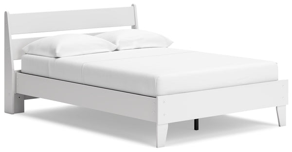 Bringing big style to small living areas, this full panel platform bed is a smart, space-saving choice for those with an eye for contemporary design. Its clean-lined profile and understated refinements create a simple silhouette that works in so many sett
