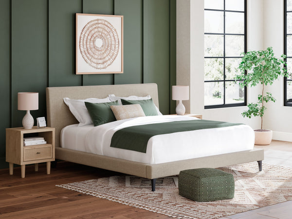 Cielden - Soft Gray - California King Upholstered Bed with Roll Slats