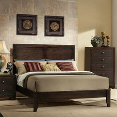 The Madison casual bedroom collection features panel bed configuration, generous Casegood size and espresso knob hardware. Also features hand selected laminate drawer fronts & chamfered leg details. This bedroom will bring a sleek style to your favorite b