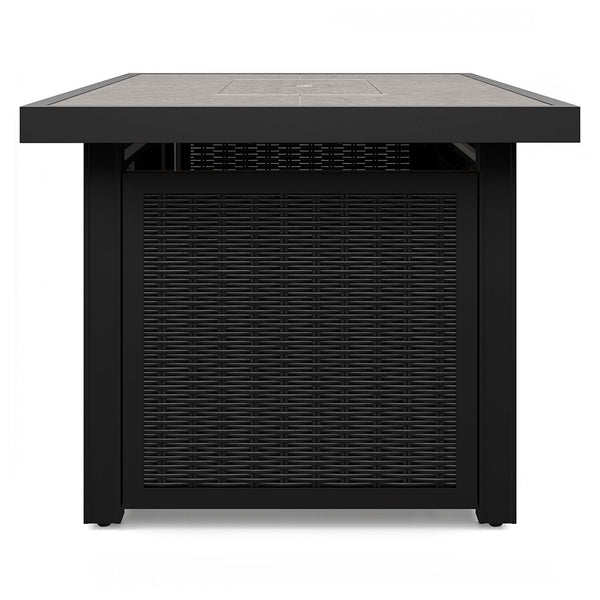 Beachcroft - Black / Light Gray - Rectangular Fire Pit Table