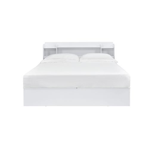 Sleek, modern, and functional are what best describe the Perse collection. The crisp white finish gives off the illusion of a bigger room. The low-profile panel bed features a storage headboard to display various goods. The case goods offer plenty of stor