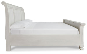 Robbinsdale - Antique White - King Sleigh Bed