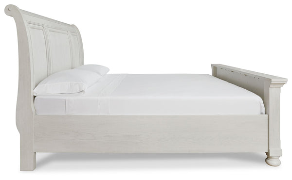 Robbinsdale - Antique White - King Sleigh Bed