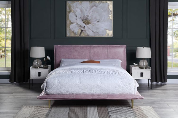 The low profile of this Metis bed creates a luxurious aesthetic and will create the illusion of a larger room. Modern industrial styling is both substantial and plush, with clean lines that make a cool and effortless look in your bedroom. Not lacking in q