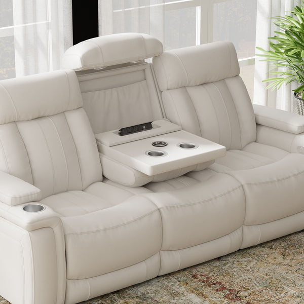 Royce - Power Reclining Sofa And Loveseat - Fantom Ivory